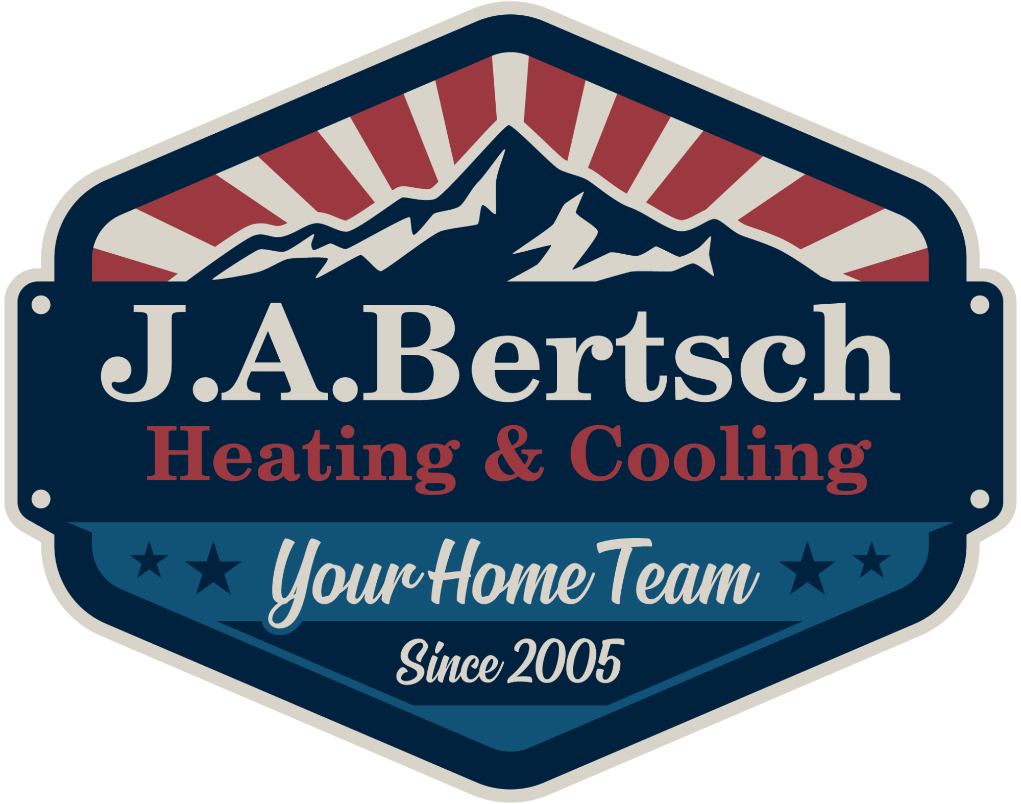 Logo of J.A. Bertsch Heating and Cooling. J.A. Bertsch Heating and Cooling offers HVAC or electrical services near Coeur d'Alene, CDA, Post Falls, Hayden, Rathdrum, Sandpoint, Spirit Lake, St Maries, Athol, Blanchard, Dalton Gardens, Worley, Plummer, and Harrison, ID. Services include thermostat, furnace, heat pump, boiler, fireplace, air conditioner, and water heater installation, maintenance, or repair.
